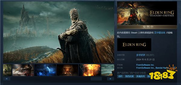 《艾尔登法环：黄金树幽影》Steam评价转为多半好评